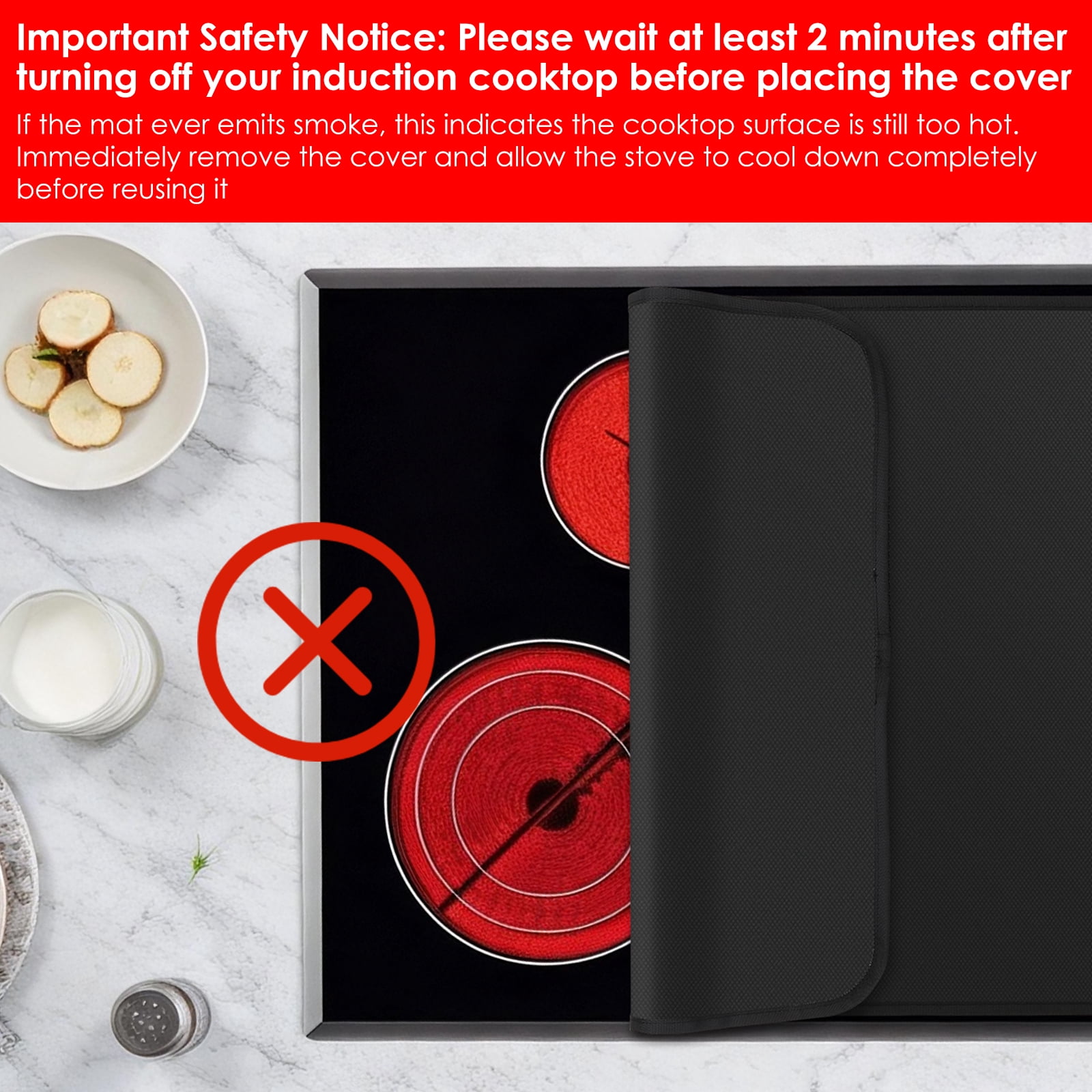 Fireproof Stove Top Covers for Electric Stove, Waterproof & Heat Resistant Mat for Glass Top, Stovetop Protector, Anti-Scratch, 28" x 20"