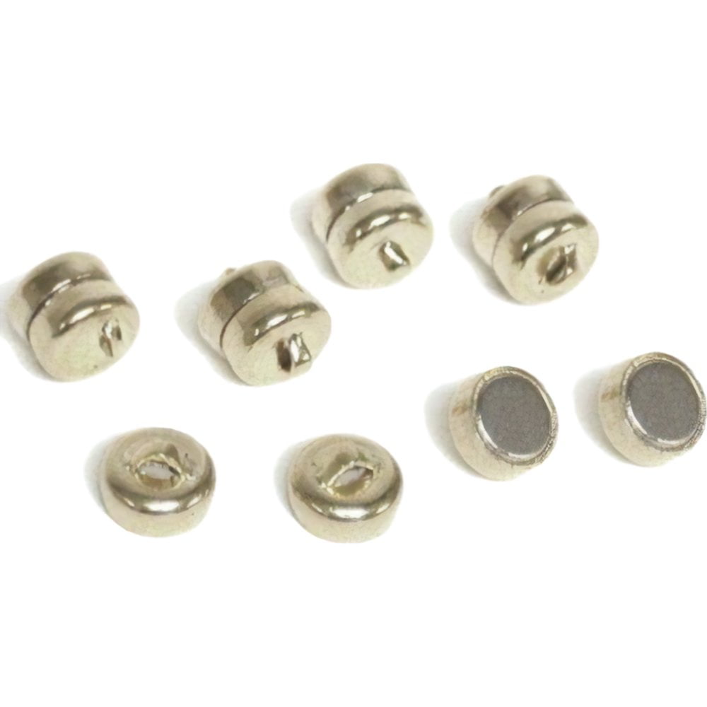 MAG-LOK Silver Plated Magnetic Jewelry Clasp, Superior Quality, Button, 6mm  (12 Pieces)