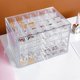 thumbnail image 4 of Organizador de caja de almacenamiento, soporte de caja de almacenamiento de joyería acrílica, 5 cajones, soporte para presentación de joyería transparente con 120 compartimentos pequeños, 4 of 5