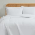 thumbnail image 3 of Truly Soft Textured Waffle Weave 100% Microfiber Polyester  3 Piece Full/Queen Comforter Set in White, All Season, Adult Size, OEKO-TEX Certified, 3 of 10