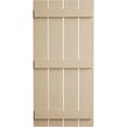 thumbnail image 3 of Ekena Millwork 23 1/2"W x 86"H Rustic Four Board Spaced Board-n-Batten Rough Cedar Faux Wood Shutters (Per Pair), Primed Tan, 3 of 11