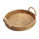 thumbnail image 3 of Cesta de mimbre tejida a mano con asas para la decoración del hogar de redondo l Zulema Bandeja de almacenamiento, 3 of 8