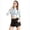 White, variant on Telankuip Women's Metallic Liquid Turtleneck Cropper Tops Long Sleeve Slim Fit Performance Pullovers Glossy Coated Solid Color T-Shirts for Dance Yoga Workout White XL