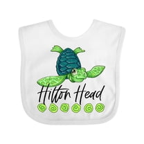 Inktastic Hilton Head Cute Smiling Sea Turtle Boys or Girls Baby Bib