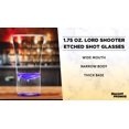 thumbnail image 3 of 2 oz. Lord Shooter Etched Shot Glasses, 10 pack, 21st Birthday Party, Lounge Glassware, Purple, 3 of 5