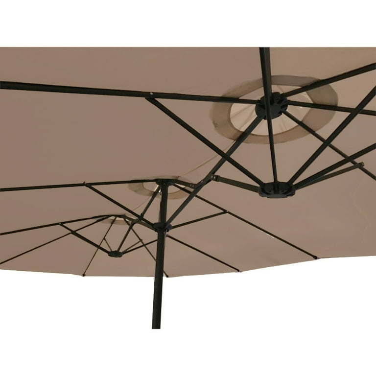 big lots 3 peice patio umbrella Garden Winds Replacement Canopy for Real Living Triple Vent 15 ft Umbrella Compatible with Big Lots Models BS17031, BS19080 Series Nutmeg