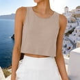 thumbnail image 7 of Crop Tops for Women Tank Summer Casual Sleeveless Loose Fit Basic Shirts Fashion 2026 by Yigetop Khaki L, 7 of 7