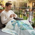 thumbnail image 5 of Ocean Seahorse Fleece Throw Blanket Vintage Nautical Coastal Sea Watercolor Blue Green Seaweed Ultra Soft Fuzzy Cozy Flannel Throw Blanket for Couch Sofa Bed Car Travel, Ideal Gifts 40x50 Inches, 5 of 9