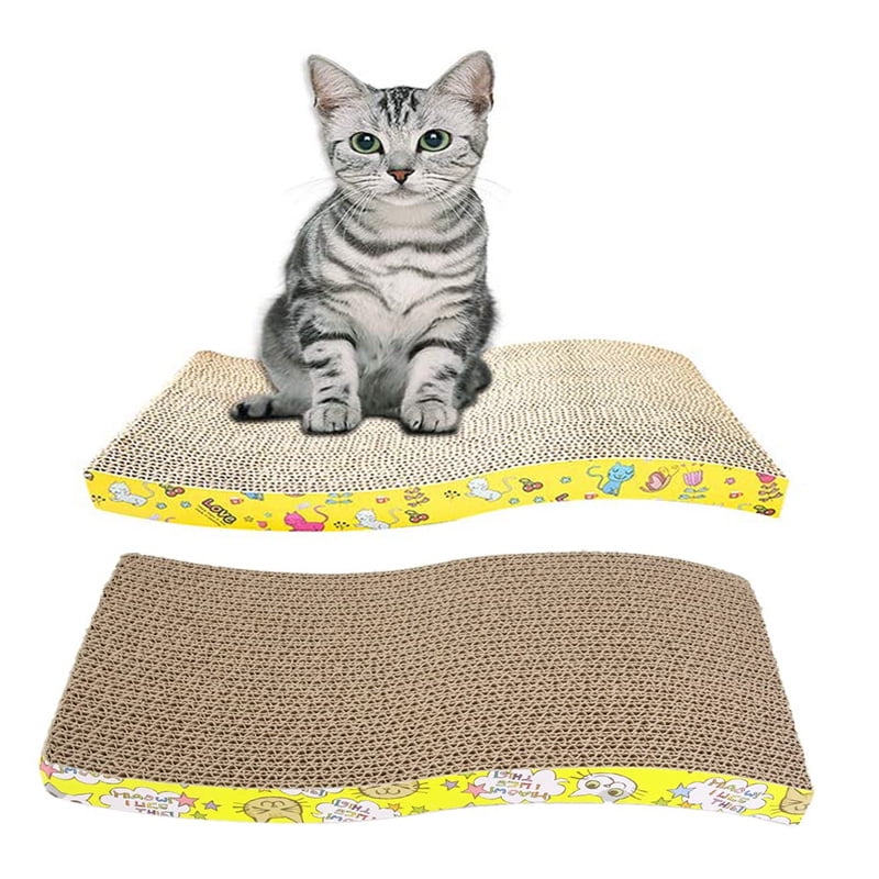 Cat Scratcher Cardboard with Catnip ScratchMe Cat Scratching Post Lounge Bed Recycle Corrugated Scratching Pads to Sharpen Claws Pet 