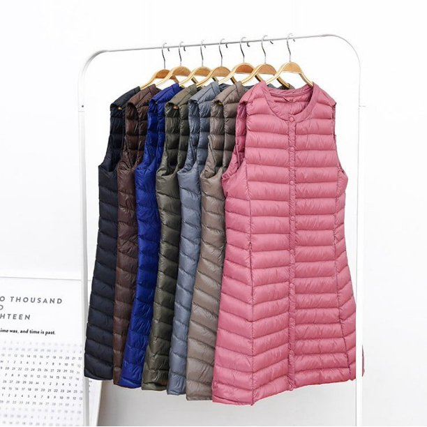 Chaqueta de plumón ligera para mujer, chaleco holgado de longitud media a juego, chaqueta con hebilla, a la moda