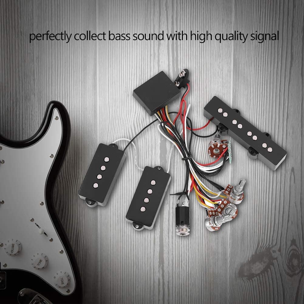 Bass Pickup,Electric Bass Preamp Wiring Circuit Pickup Replacement Accessory for Bass Guitar Active Equalizer