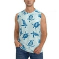 thumbnail image 2 of Lsque Turtle Print Men's Cotton Blend Sleeveless Muscle Shirts (S-3XL)- Moisture Wicking, Odor Protection, UPF 30+,XX-Large, 2 of 8