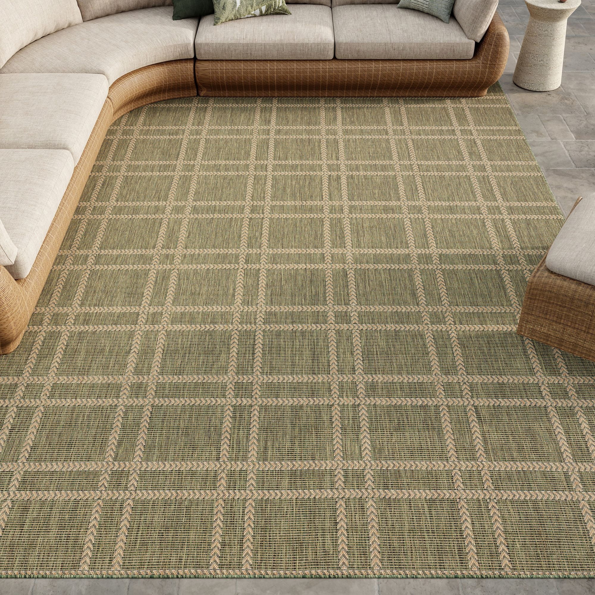 Nourison Horizon Indoor/Outdoor 9' x 12' Green Modern Rug