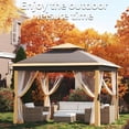 thumbnail image 3 of 11x11 pop-up gazebo con mosquito netting: waterproof, uv-blocking, effortless setup shade shelter para patio, backyard, bbq & garden relaxation, 3 of 5