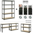 Bowoshen Shelves Racking Storage 28" x 12" x 59" 5Shelf Steel Metal Shelving Garage Shed, Black