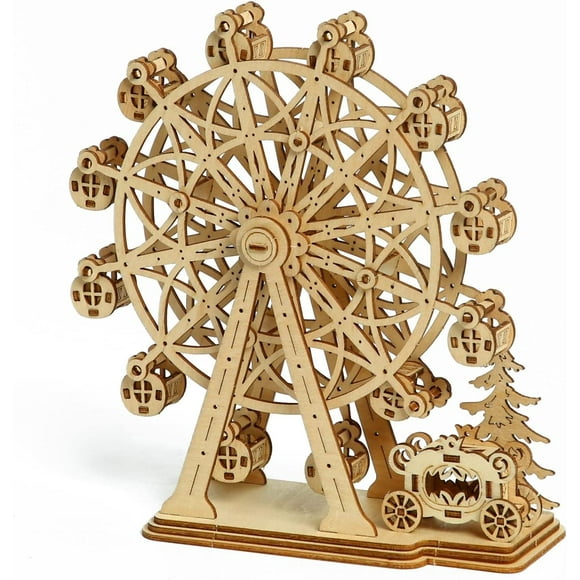 3D Wooden Puzzles Ferris Wheel Model Kits, Brainteaser and Puzzle for Christmas/Birthday,Gifts for Adults and Teens to Build Combination,A