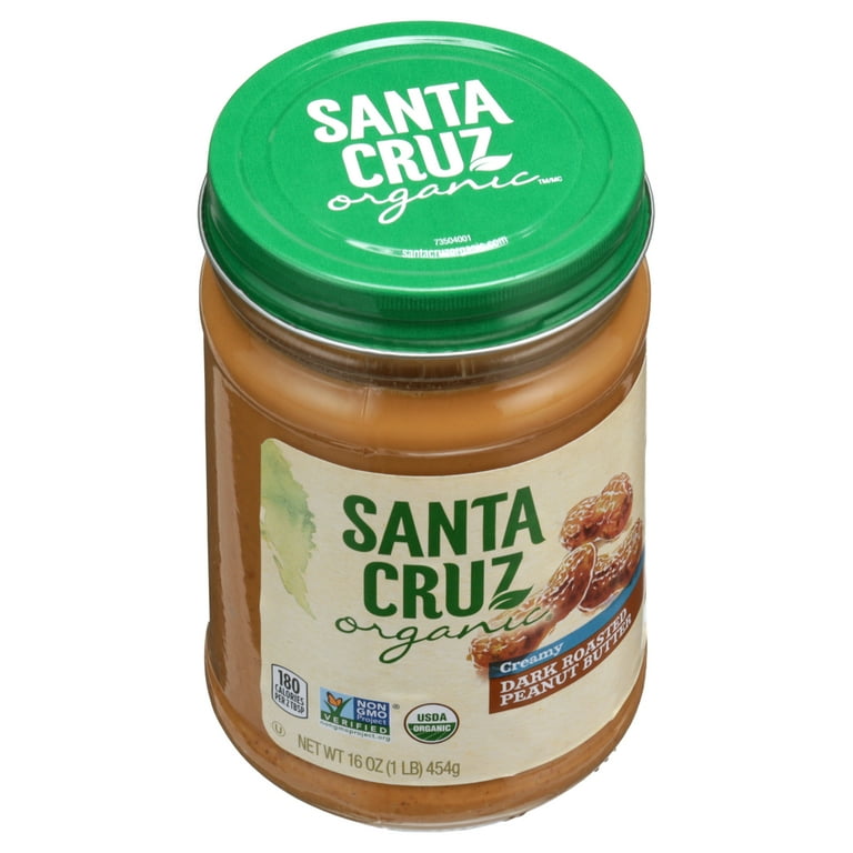 Santa Cruz Organic Dark Roasted Creamy Peanut Butter 16 oz