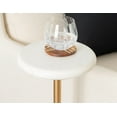 thumbnail image 3 of Linon Eastview Marble and Iron Drink Side Table in White and Gold, 3 of 8