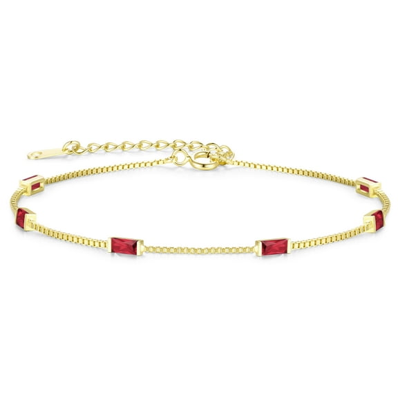 CDE Birthstone Bracelets for Women 925 Sterling Silver Simple Zircon Bracelets Birthday Anniversary Jewelry Gift Best Gift Fine Packing Gift Box