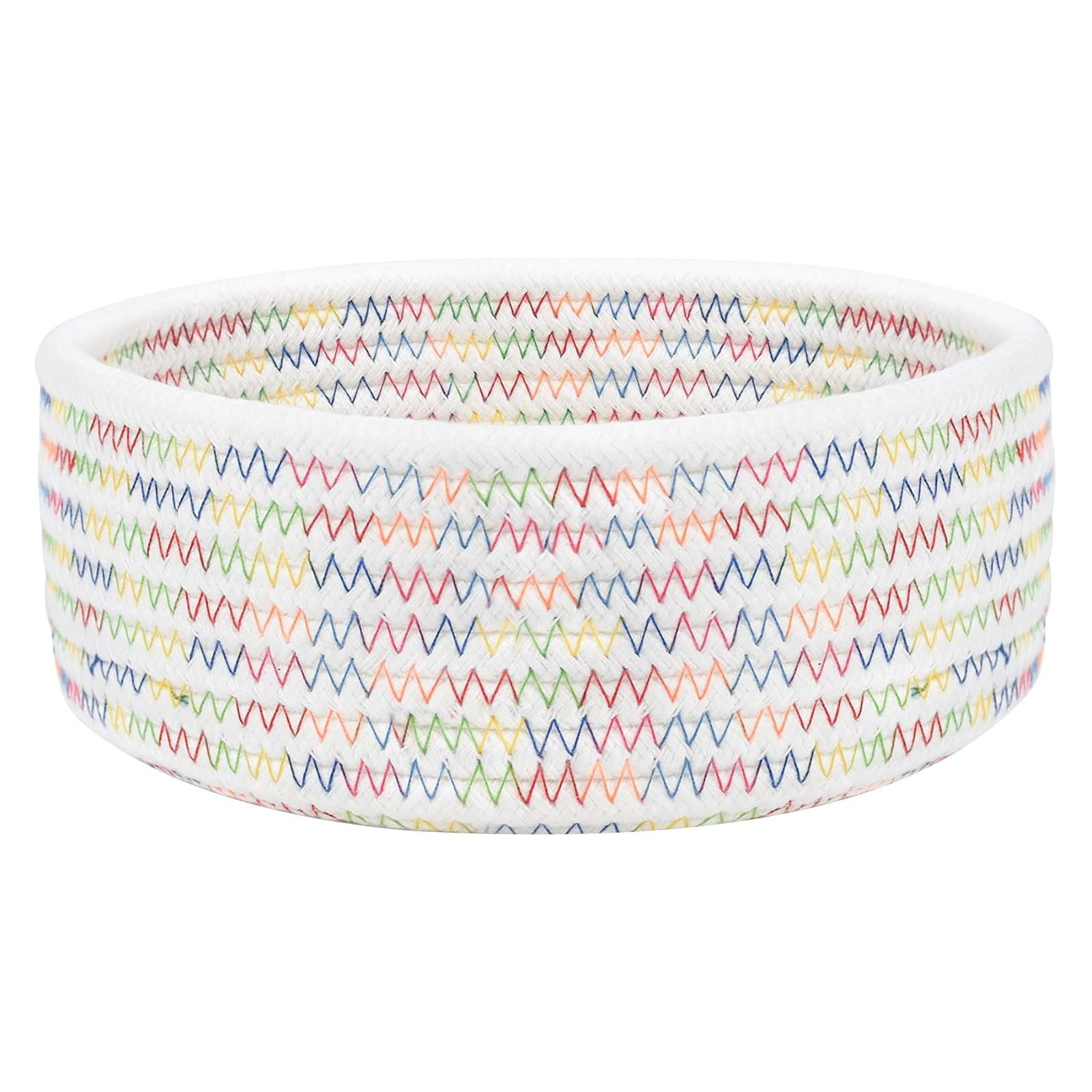 Clearance! Yiteos Storage Case, Small Woven Baskets Tiny Oval Shallow Storage Baskets Mini Cotton Rope Empty Decorative Basket Boho Little Organizer For Nursery Room Kids Baby Dog Toy Gifts