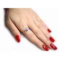 thumbnail image 2 of Blue Simulated Opal Cubic Zirconia Heart Promise Ring 925 Sterling Silver Size 11, 2 of 4