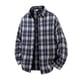thumbnail image 1 of Ceisia Men's Relaxed Fit Long Sleeve Plaid Flannel Shirt Casual Button Down Turndown Collar Shirt Navy XXXXL Gifts, 1 of 5