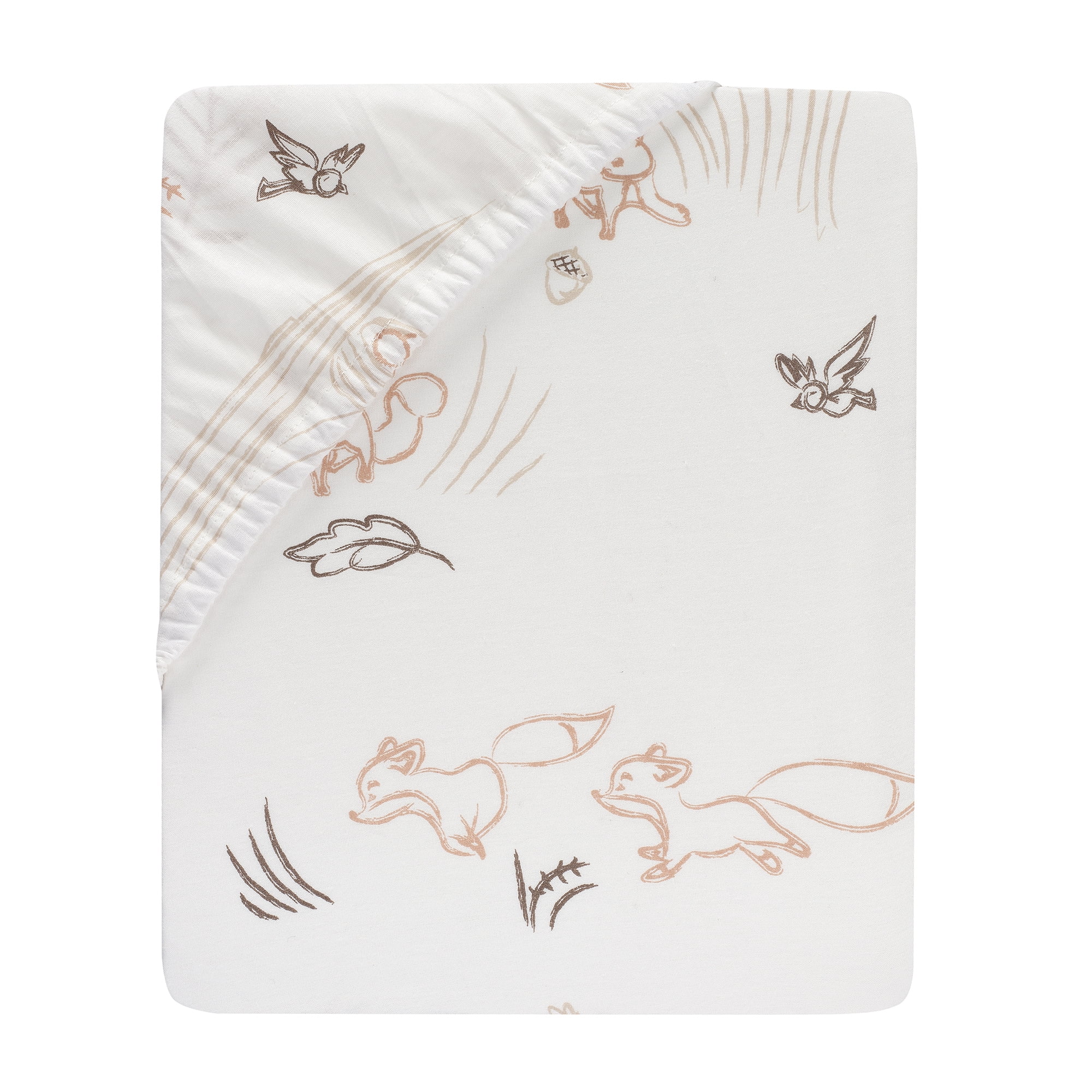Lambs & Ivy Treetop Fox Woodland Breathable Cotton Fitted Crib/Toddler Sheet