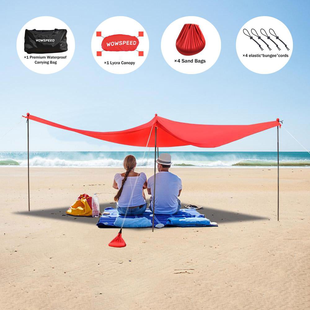 UNP Pop Up Canopy 10 X 10ft Easy Beach Tent Large Space with UPF50+ Side Wall Ground Pegs Backyard Fun Sun Shelter Waterproof for Camping Trips Party Or Picnics White and Stability Poles