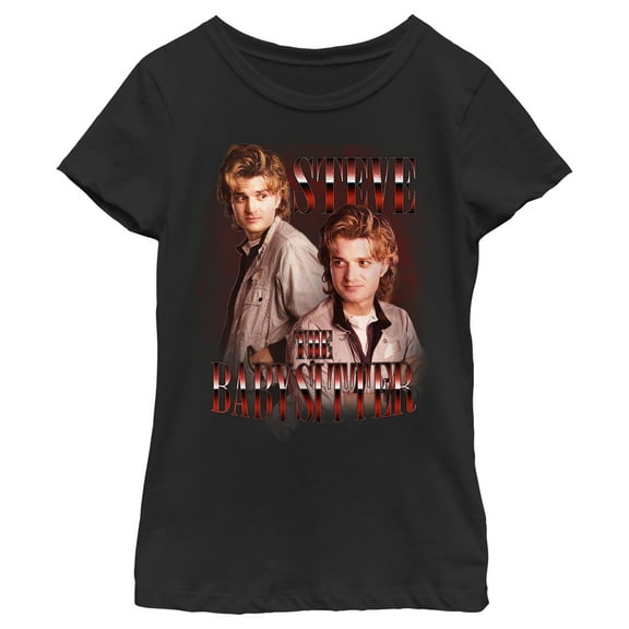 Netflix Girl's Stranger Things Steve The Babysitter Graphic T-Shirt