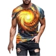 thumbnail image 2 of Tops para hombre, blusas y camisas de manga corta con cuello redondo para hombre. Camiseta casual de manga corta con cuello redondo y estampado de cielo para hombre. Blusa para hombre., 2 of 5
