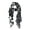 Black, variant on Elegant Leopard & Zebra Mixed Animal Print Scarf