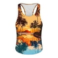 thumbnail image 4 of Handshe Men's Hawaiian Printed Vest Top, Thin - Strap Open - Back Crew Neck Sports Vest, 4 of 4
