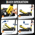thumbnail image 6 of PYY 3 Ton (6,000 lb) Hydraulic Floor Jack - Low Profile Dual Piston Quick Lift - Heavy Duty Steel, Trolley Design - 2.95-15.35 in Lifting Range - For Car, SUV, Truck - Yellow + Black, 6 of 7