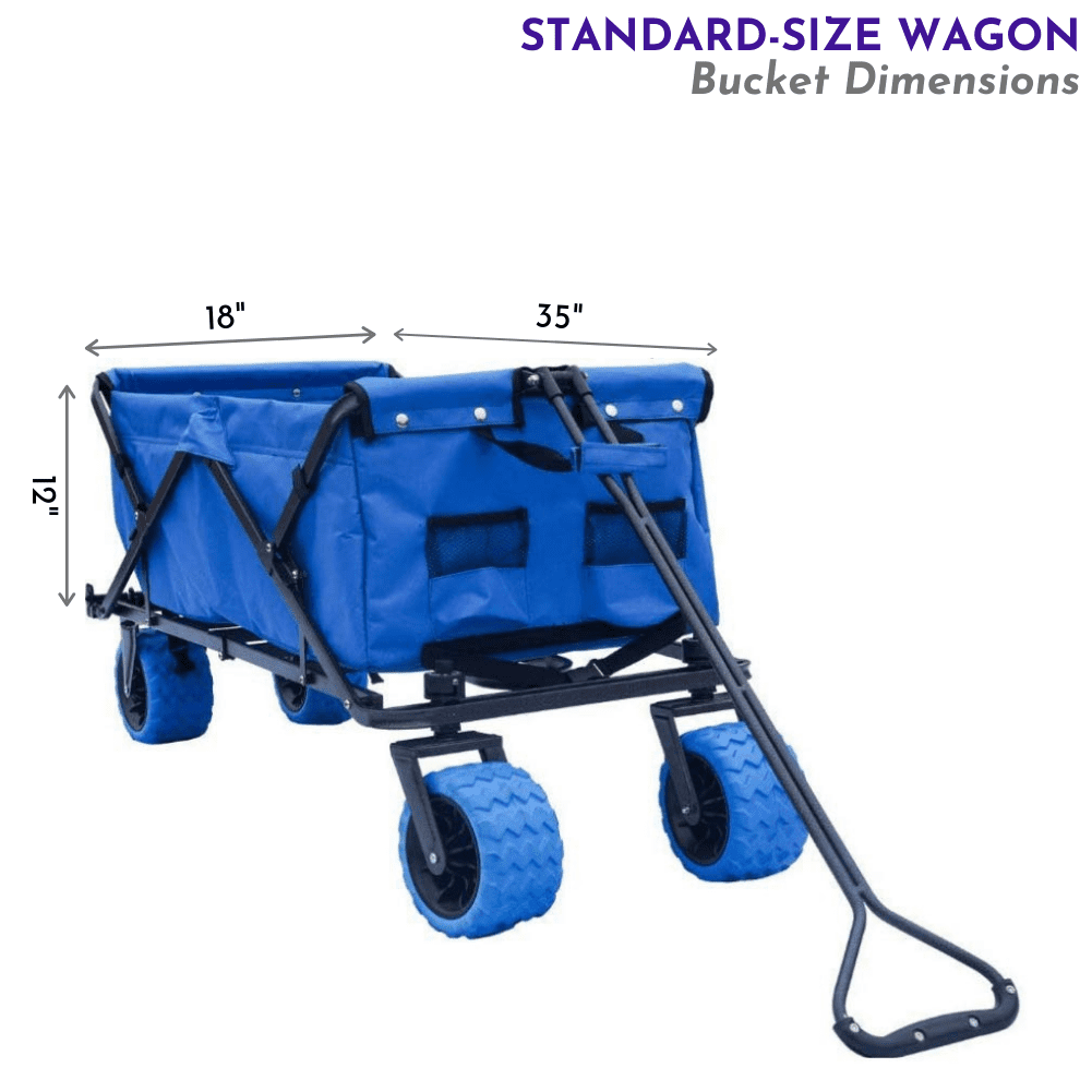 Impact Canopy Folding Utility Wagon, Collapsible, All Terrain Beach Wagon, Royal Blue