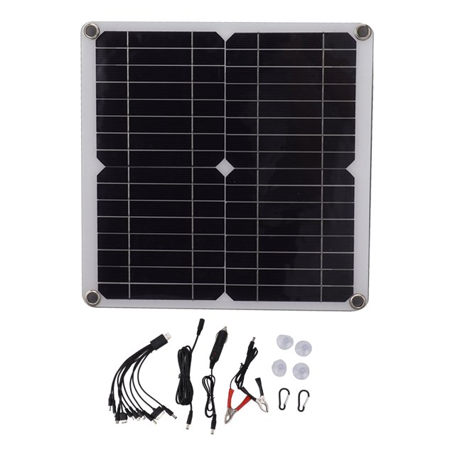 Panel de alta eficiencia con salida tipo C para automóviles, embarcaciones, vehículos recreativos y uso en exteriores Cargador solar monocristalino de 18 V y 12 W