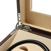 4+6 Leather Auto Self-winding Watch Winder Storage Display Case Box Dual Motor