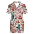 thumbnail image 5 of Censtreet Christmas Pajama Sets for Women 2 Piece Soft Button Down Pj Sets Sleepwear Short Sleeve Loungewear Shorts, 5 of 9