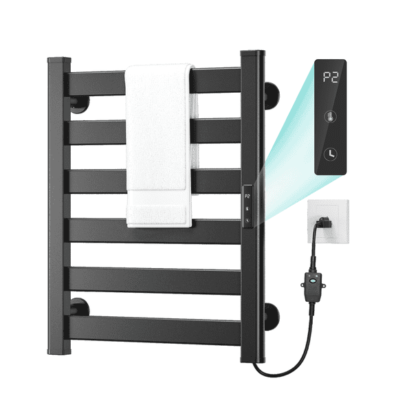 Wooohoo Wall Towel Warmer,IPX4 Waterproof, Towel Warmer with Timer & 3 Temperature Settings,Black