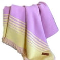 thumbnail image 3 of HomeRoots 534359 Pink & Yellow Woven Acrylic Striped Throw Blanket with Fringe, 3 of 5