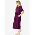 thumbnail image 3 of Woman Within Plus Size Short-Sleeve Button-Front Pocket Dress (Petite Available), 3 of 6