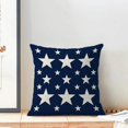 thumbnail image 3 of 4th of July Pillow Covers 18x18 Inch Set of 2 Navy Blue Cream Patriotic Stars Outdoor Decor Throw Pillows Independence Day Memorial Day Farmhouse Decorative Cushion Cases for Couch Decorations, 3 of 6