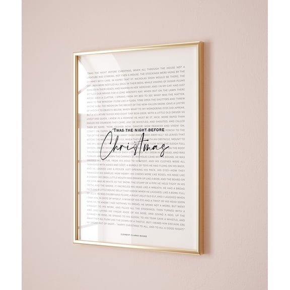 YaHaku Twas the Night Before Christmas Prints Christmas Poem | Christmas wall art, Quotes decor, Posters,