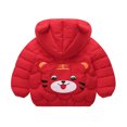 thumbnail image 3 of Hicidod Toddler Winter Jacket Padded Warm Down Coat Hoods Warm Windproof Cute Lightweight Packable Baby Puffer Jacket, 3 of 7