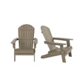 thumbnail image 5 of WestinTrends Tuscany HIPS Outdoor Folding Adirondack Seashell Chair (Set of 2), Taupe, 5 of 5