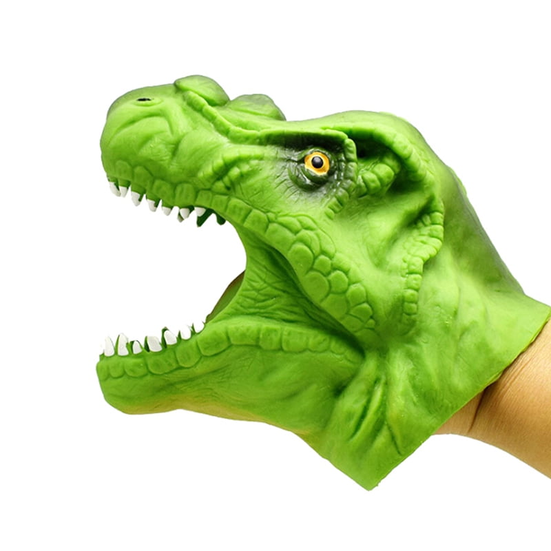 Soft vinyl TPR dinosaur hand puppet animal head hand puppets kids Toys gift-JT 