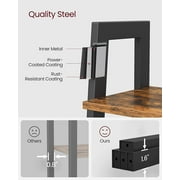 VASAGLE 4-Tier Ladder Shelf Wall Ladder Bookshelf Bookcase Furniture Storage Rack Shelves, Rustic Brown and Black