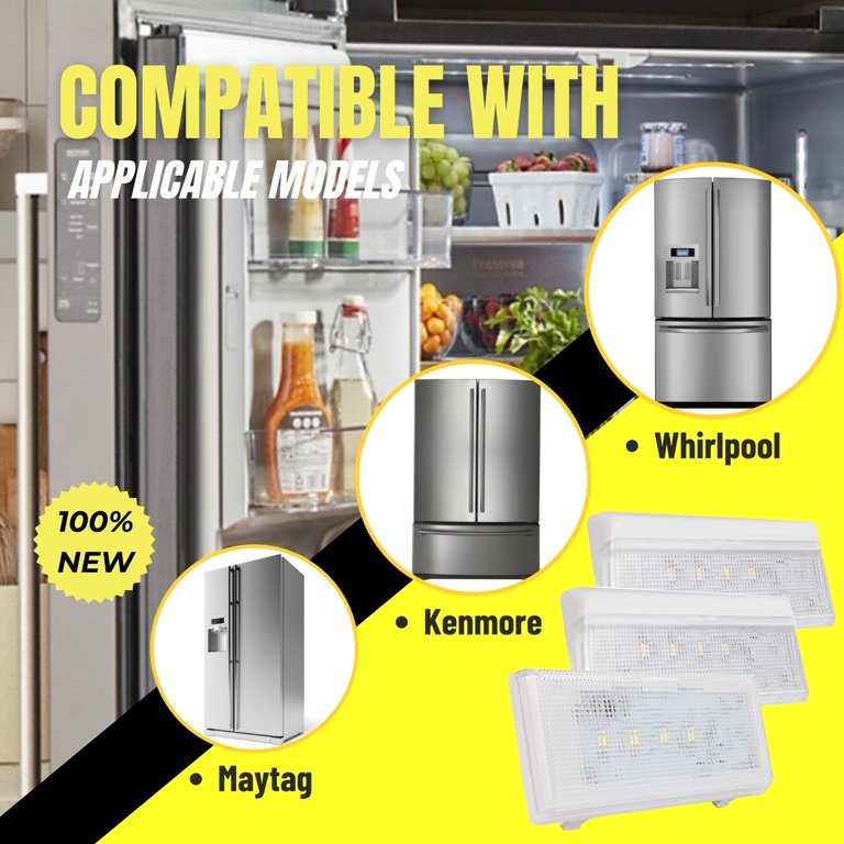 3-Pack Refrigerator LED Lights – Compatible With Whirlpool & Kenmore Models W10515058 & W10515057