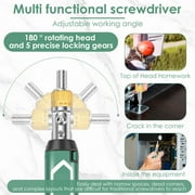TMWEFUSC 14 in 1 Multi Bit Ratchet Screwdriver 180° Pivoting Magnetic Non Slip Handle for Automotive Home Maintenance