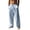 05#Light Blue, variant on Mens Casual Linen Pants Elastic Waist Drawstring Baggy Pants Cotton Wide Leg Yoga Beach Trousers