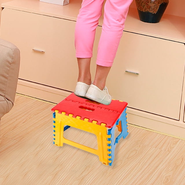 Paso Taburete Plegable Pequeño Silla Avanzada Children Portable Tabres 32x22.5x30cmchair ROJA ROJA